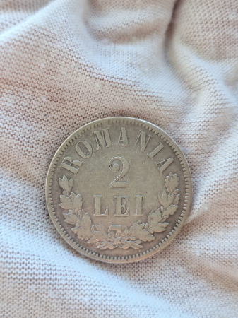 Moneda Romania, 2 lei 1873 ag, Regele Carol I [1]