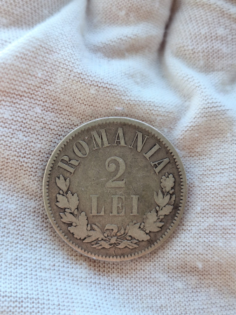 Moneda Romania, 2 lei 1873 ag, Regele Carol I [3]