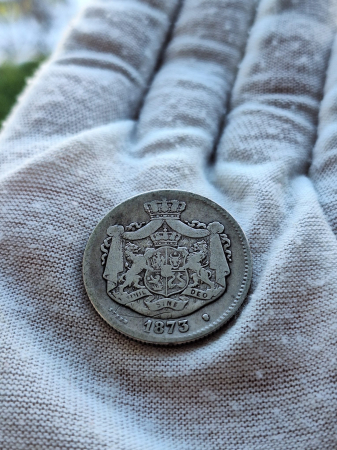 Monede Romania - Moneda Romania, 2 lei 1873 ag, Regele Carol I