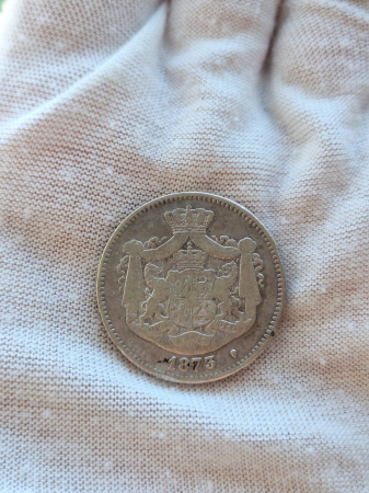 Moneda Romania, 2 lei 1873 ag, Regele Carol I [0]