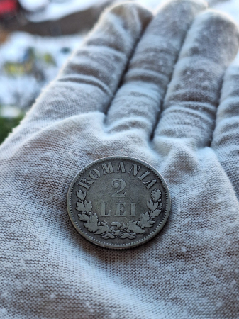 Moneda Romania, 2 lei 1873 ag, Regele Carol I [1]