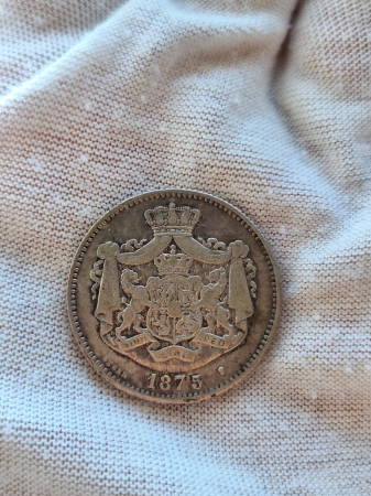 Monede Romania - Moneda Romania, 2 Lei 1875 ag, Regele Carol I