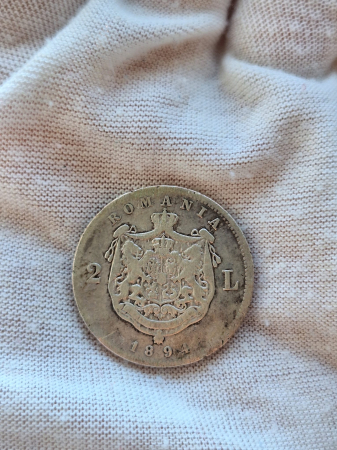 Moneda Romania, 2 Lei 1894 ag, Regele Carol I [2]