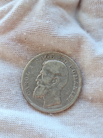 Moneda Romania, 2 Lei 1900 ag, rara, Regele Carol I [3]