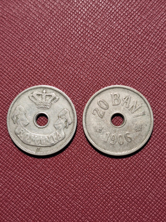 Monede Romania - Moneda Romania, 20 Bani 1906, monetaria Hamburg, Coroana Regala