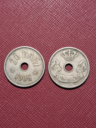 Monede Romania - Moneda Romania, 20 Bani 1906, monetaria Bruxelles, Coroana Regala