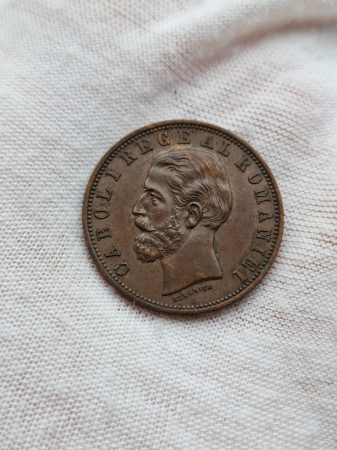 Moneda Romania, 5 Bani 1883, Regele Carol I [0]