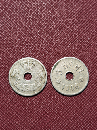 Monede - Moneda Romania, 5 Bani 1906, Coroana Regala, monetaria Bruxelles