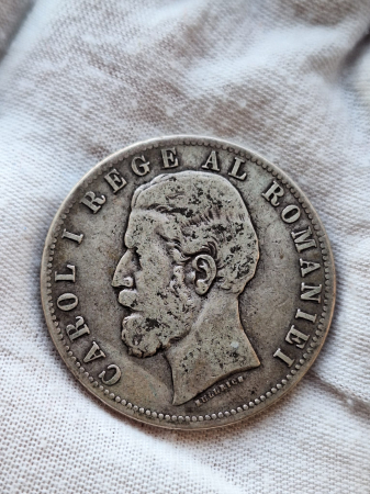 Moneda Romania, 5 lei 1882 ag, Regele Carol I [0]