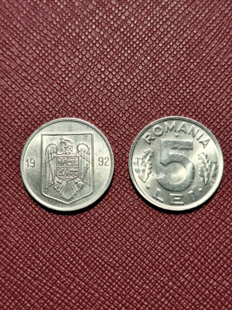Monede Romania - Moneda Romania - 5 LEI 1992
