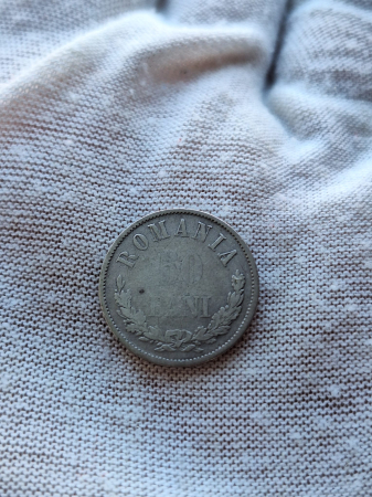 Moneda Romania, 50 Bani 1873 ag, Regele Carol I [1]