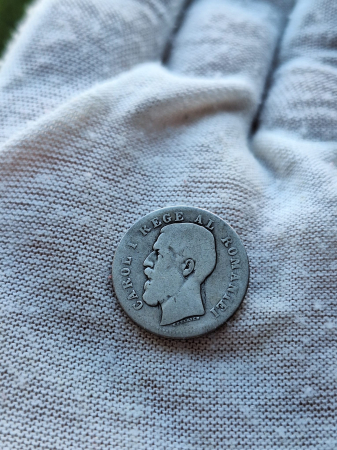 Moneda Romania, 50 Bani 1885 ag, rara, Regele Carol I [1]