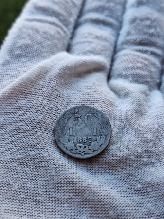 Monede Romania - Moneda Romania, 50 Bani 1885 ag, rara, Regele Carol I