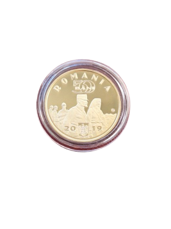 Moneda Romania, 50 Bani Proof 2019, Regina Maria, incapsulata [1]