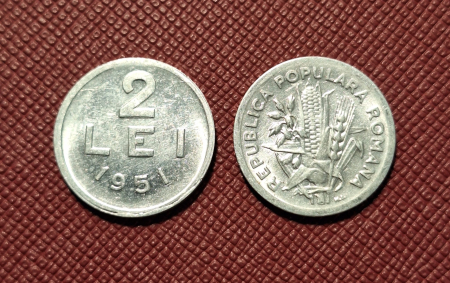 Monede - Moneda Romania - RPR - 2 LEI 1951