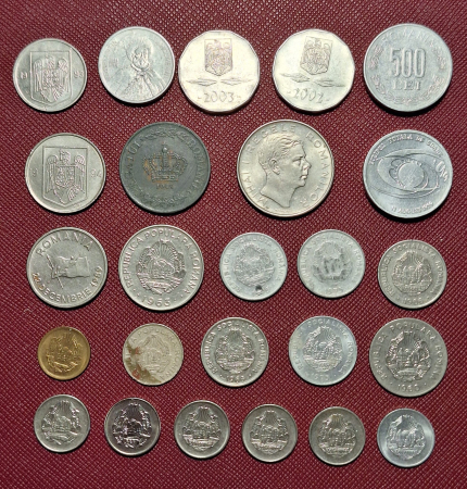 Monede - Monede Romania perioada 1943-2004, lot 25 bucati