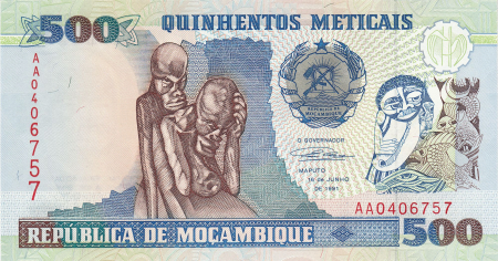 Mozambic - Mozambic 500 Meticais 1991, necirculata