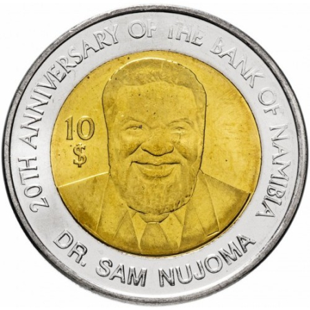 Monede - Namibia 10 Dolari 2010, a 20 a Aniversare a Bancii Namibiei, UNC
