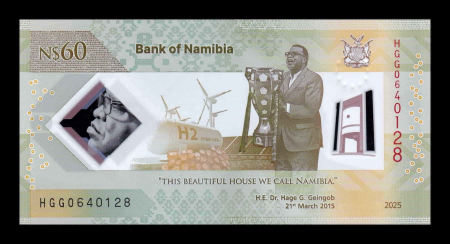 Namibia 60 Dolari 2025, Hage Geingob, Polimer, necirculata [1]