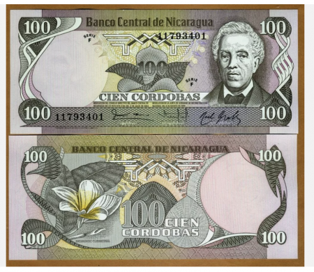 Bancnote straine - Nicaragua 100 Cordobas José Dolores Estrada 1984, necirculata