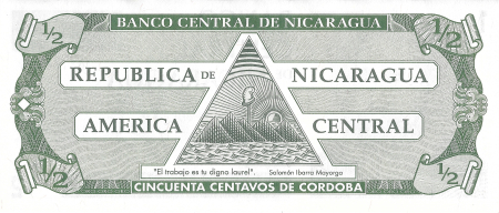 Nicaragua 50 centavos de cordoba 1991, Francisco Hernandez de Cordoba, necirculata [1]