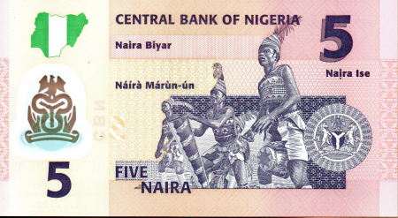 Bancnote Africa - Nigeria, 5 Naira 2019, polimer, necirculata