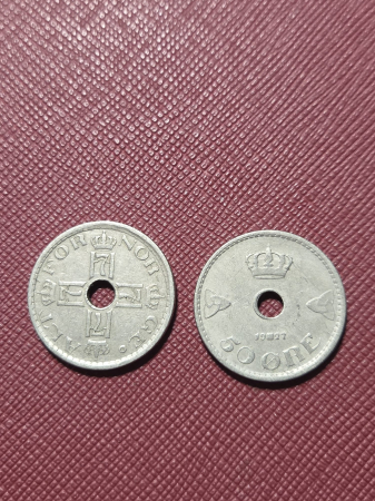 Monede Europa - Norvegia 50 ore 1927
