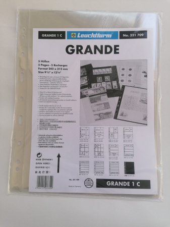 Pachet 5 folii transparente bancnote, gama Grande (A4), 1-4 compartimente [1]