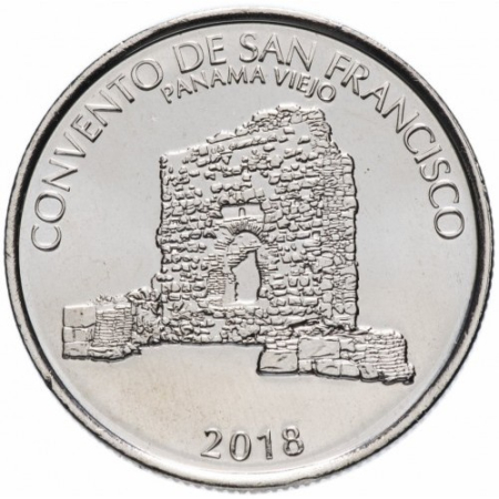 Monede - Panama 1/2 Balboa 2018 Manastirea San Francisco, UNC