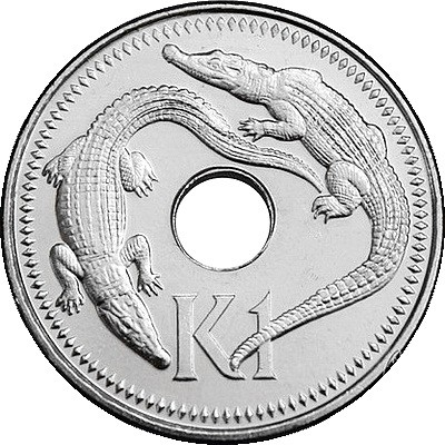 Monede Australia si Oceania - Papua Noua Guinee 1 kina 2004, crocodili, necirculata
