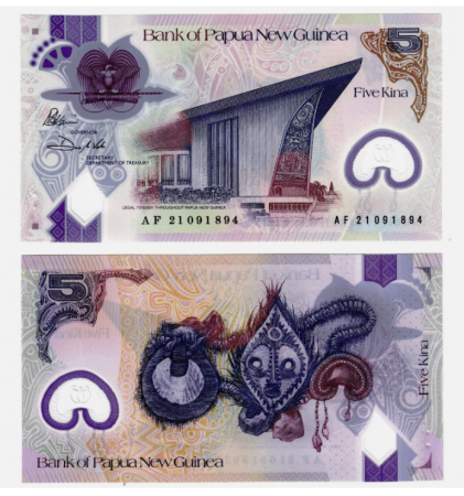 Papua Noua Guinee - Papua Noua Guinee, 5 Kina 2021, polimer, necirculata