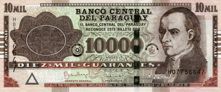 Paraguay 10000 Guaranies 2015, necirculata [1]