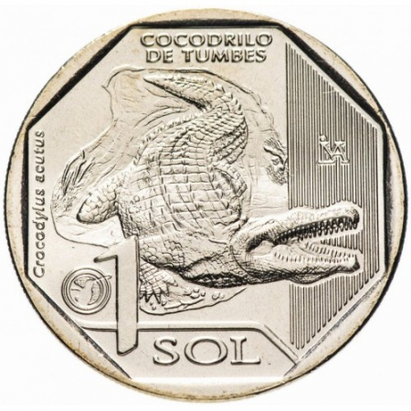 Monede America - Peru 1 sol, 2017  Crocodilul American, UNC