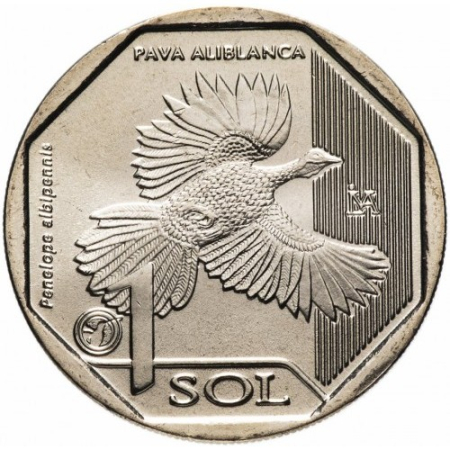 Monede - Peru 1 sol 2018, Guanul cu aripi albe, UNC