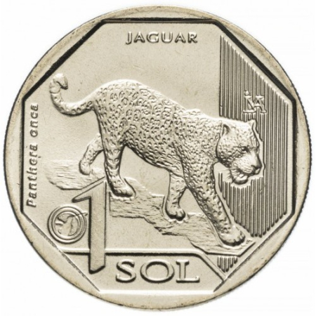 Monede America - Peru 1 sol 2018 Jaguar, UNC