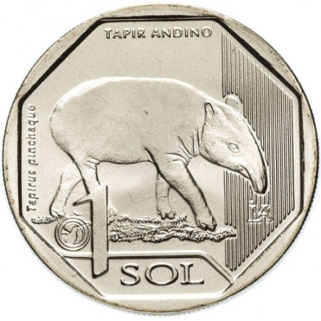 Monede - Peru 1 sol 2018, Tapirul de Munte, UNC