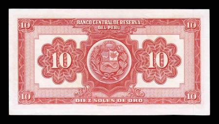 Peru 10 soles de oro 1963, necirculata [1]