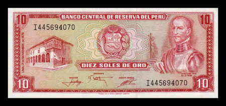 Peru - Peru 10 Soles de Oro 1976, necirculata