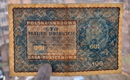 Polonia 100 marek 1919, circulata [2]