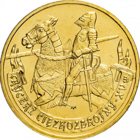 Monede straine - Polonia 2 zloti 2007: Istoria cavaleriei poloneze - Cavaler călare, secolul al XV-lea, UNC