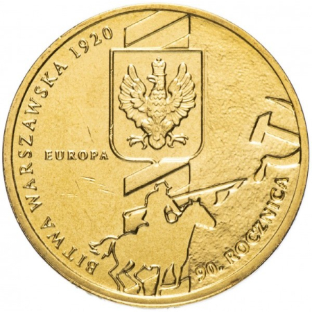 Monede straine - Polonia 2 zloti 2010, 90 ani de la Batalia Varsoviei, UNC