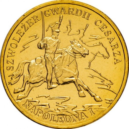 Monede straine - Polonia 2 zloti 2010: Istoria cavaleriei poloneze -Cavalieri-Legeri ai Gărzii Imperiale a lui Napoleon I UNC