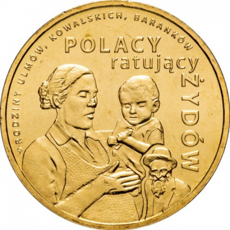 Monede Europa - Polonia 2 zloti 2012 - Polonezii, Salvarea evreilor- Familiile Ulm,Kowalski, Barankov UNC