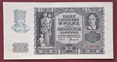 Polonia - Polonia 20 zloti 1940, UNC-