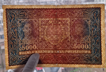 Polonia 5000 marek 1919, circulata [2]