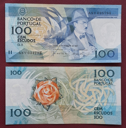 Monede Euro, Eurocenti - Portugalia 100 Escudos 1986-1988, aproape necirculata