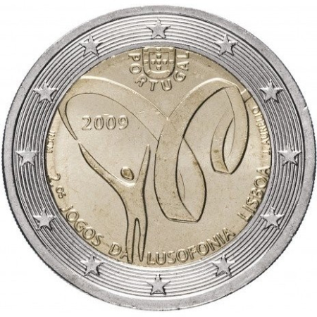 Portugalia - Portugalia 2 euro 2009, Jocurile Lusofone, rara, UNC