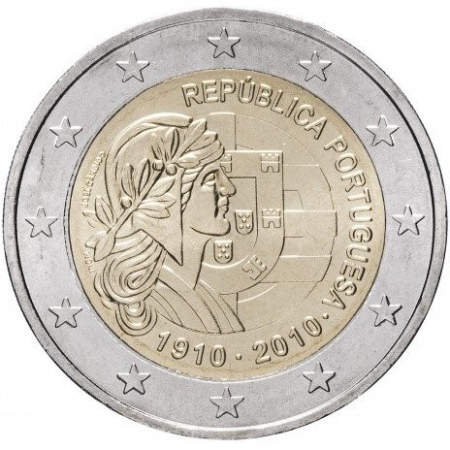 Portugalia - Portugalia 2 euro 2010, Centenarul Republicii Portugheze (1910), UNC