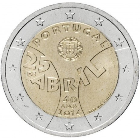 Portugalia - Portugalia 2 euro 2014, 40 ani de la Revoluția Garoafelor, UNC