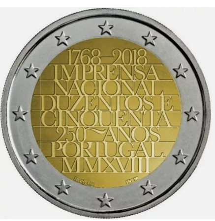 Portugalia - Portugalia 2 euro 2018, Imprimeria Monetariei Nationale, UNC